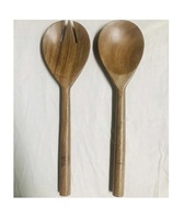 Produk penjualan terbaik kayu dan Enamel cetak Salad Server Set Natal ruang Valentine pesta Halloween hadiah alat penyaji kayu