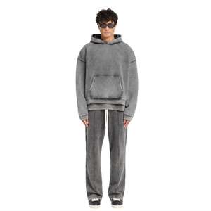 Conjunto de sudaderas y pantalones de chándal de peso pesado de alta calidad, ropa de calle para hombre, conjunto de sudaderas con capucha de dos piezas de gran tamaño personalizado, chándal para hombre - Product Image 1