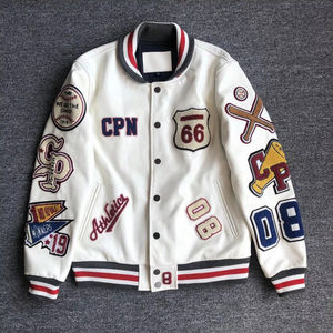 Personalizado de los hombres de lana cuerpo de cuero mangas bordadas Chenille parches Universidad Varsity chaqueta de béisbol Letterman estilo de invierno - Product Image 1