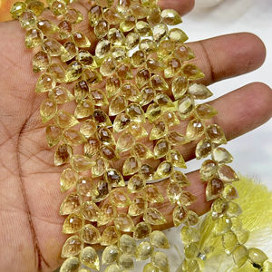 ลูกปัดเลมอนควอตซ์ธรรมชาติ AAA ทรงหยดน้ำเจียระไนแบบแฟนซี ขนาดประมาณ 6x9 มม. ความยาว 8 นิ้ว - Product Image 1