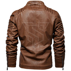 Concevez votre propre veste en cuir d'hiver personnalisable de haute qualité pour hommes col montant manches longues style High Street-meilleur prix - Product Image 3