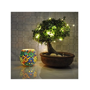 Factory Wedding Turkish Mosaic Glass Crackle T Light Holder Potted Plants For Home Decoration Wedding Party Decor - Product Image 1