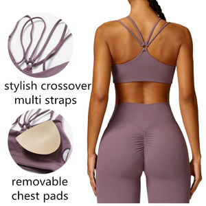 Ropa de fitness y yoga Hombros inclinados Sujetador deportivo Gimnasio Conjuntos de fitness para mujeres - Product Image 5