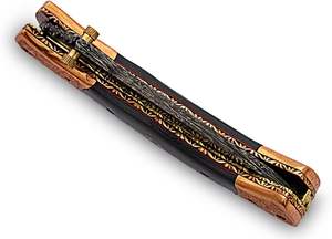 OFERTA Cuchillo Plegable de Acero de Damasco Hecho a Mano con Mango de Madera de Cuerno Negro, Disponible para OEM, para Campismo, Caza y Actividades al Aire Libre - Product Image 4