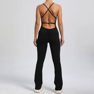 Mono Deportivo de Yoga con Espalda Cruzada y Tirantes para Mujer, Body Atlético sin Espalda, Mono Deportivo con Tirantes Dobles y Corte Acampanado - Product Image 6