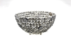 Premium Quality <b>Grey</b> Color Modern Iron Crystal Serving Bowl for Restaurants Mixing Salad Bowl Handmade - Product Image 2