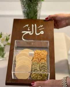 Gift-Ready Square Acrylic <b>Wood</b> Lacquer <b>Box</b> with Arabic Geometry-Inspired MOP Lid for Ramadan Food Favors - Product Image 5