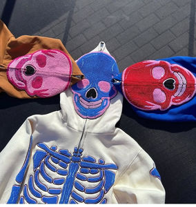 Hot Selling Customized Logo Unisex Hoodie 100% High Quality <b>Towel</b> Embroidery Wholesale Streetwear Full Zip up <b>Hoodies</b> for Men's - Product Image 2