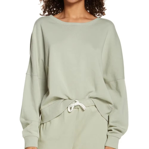 Sudaderas de Mujer Fabricadas en Pakistán, Color Verde Salvia, Corte Holgado y Cómodo, Logotipo Personalizado Impreso OEM, Sudadera Informal y Transpirable para Mujer - Product Image 1