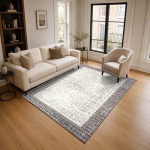 <b>RUGS</b> DEPOT LXDP-0721 Wholesale Ivory Cream Minimalist Designer Digital Printed Machine Washable Chenille Area <b>Rug</b> <b>Non</b> <b>Slip</b> - Product Image 2