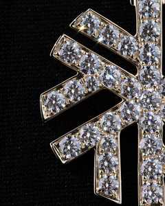 Pendentif flocon de neige en moissanite taille princesse plaqué argent 925 sur mesure de 1 pouce avec chaîne à maillons, cadeau de Noël idéal pour un petit ami - Product Image 6