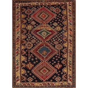 Alfombra de Lana Anudada a Mano Azul Aalam con Patrón Geométrico para Sala de Estar, Rectangular 9x12, Diseño Abstracto Tipo Rompecabezas -PAEM-408 para Uso Doméstico - Product Image 1