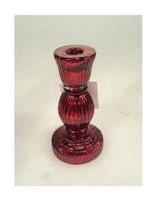 Modern Christmas Sale Antique <b>Red</b> Mercury Glass Taper <b>Candle</b> Holder for Home Decoration - Product Image 1
