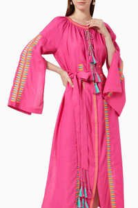 Robe longue à manches longues brodée pour femmes, nouvelle collection - Product Image 5