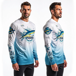 Jersey de pesca DryFit de tela ultraligera UPF 50 para hombre, manga larga personalizada completa para exteriores - Product Image 3