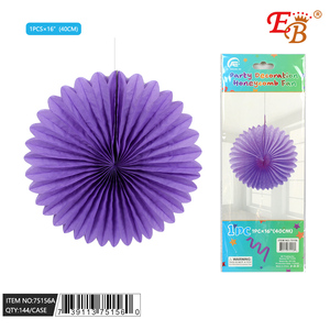 Ventaglio a nido d'ape in plastica viola chiaro da 16 pollici, 144 pezzi/cartone, per decorazioni per feste di compleanno, modello 75156A - Product Image 1
