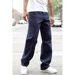 กางเกงยีนส์ขายาวสำหรับผู้ชายกางเกงยีนส์ทรงตรงเอวสูงปานกลางสีดำป้องกันการโจรกรรมกางเกงยีนส์ออกแบบขนาด40 42 44 - Product Image 3