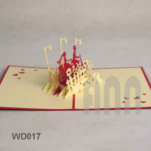 3D Wedding Bike Popup Greeting Gift Cards with <b>Envelopes</b> Offset Printing for Valentine's Day Wedding Invitations Made of Paper - Product Image 1