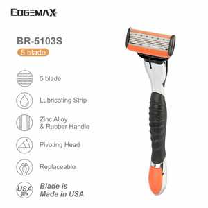 Çinko alaşım kolu yüz tıraş bıçağı 5 paslanmaz çelik bıçaklar kolay durulayın kartuşu ile erkek tıraş için - Product Image 6