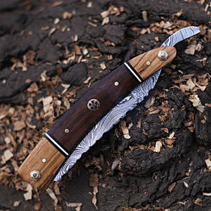 Navaja de Afeitar Recta Personalizada de Acero de Damasco Hecha a Mano, Hoja de un Solo Filo para Hombre, Herramienta de Barbería Tradicional, Afeitado Suave y Seguro, Lujosa - Product Image 3