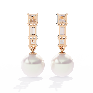 Boucles d'oreilles pendantes en or 18 carats avec diamant de laboratoire - Product Image 4