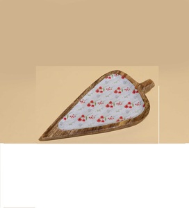 Bandeja única de madera para servir, bandeja de desayuno en madera de bambú, nuevo diseño de hoja, Plater de alta calidad para hotel en casa al por mayor - Product Image 6