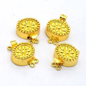 Fermoir à boîte multi-brins 23X17X7MM 2 brins cuivre oxydé et plaqué argent or 18 carats fermoir à bijoux plaqué or 18 carats B216 - Product Image 4