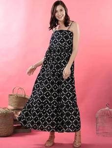 Vestido de algodón indio hecho a mano, ropa de fiesta larga con estilo, estampados florales, moda de mujer personalizada para verano, vestido Natural dulce para - Product Image 6