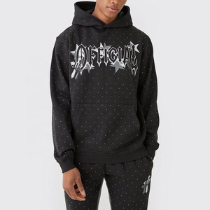 Survêtement décontracté pour hommes avec strass 100% coton fermeture à cordon bas quantité minimale de commande vêtements de plein air à la mode - Product Image 6