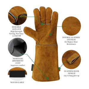 Guantes de Trabajo de Cuero Vacuno de Alto Rendimiento, Guantes de Soldadura de Cuero para Protección de Manos, Seguridad Industrial, Gran Venta - Product Image 3