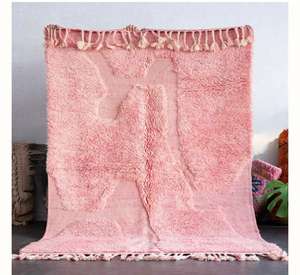 Alfombra de acento de pila alta lavable de lana tejida a mano marroquí Beni Ourain de calidad Superior para uso en el suelo del hogar - Product Image 4