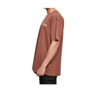 Comprar personalizado serigrafía Camiseta de algodón de ajuste Regular de gran tamaño Drop Shoulder 100% algodón Regular camisetas de los hombres - Product Image 3