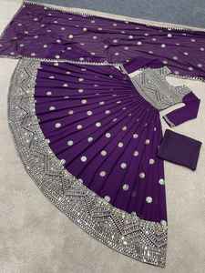 Festival-vestido de trabajo con bordado pesado, Colección especial con hermoso Color, tela de Georgette de imitación - Product Image 6