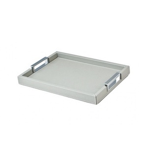 Plateaux de conceptions modernes en cuir véritable plateau de service plateaux décoratifs d'intérieur meilleure utilisation fête de fête et mariage - Product Image 6