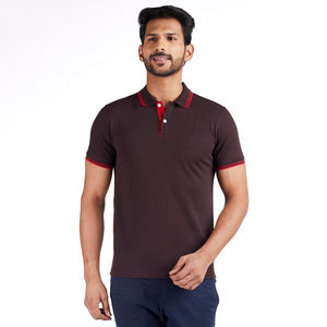 เสื้อโปโลแขนสั้นสำหรับผู้ชายเสื้อผ้าคอตตอนแบบเรียบสำหรับ100% ชุดฝึกแบบกำหนดเอง - Product Image 1