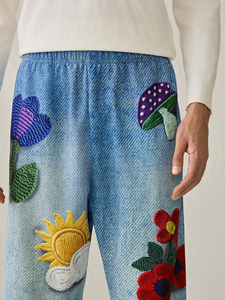 Custom Vintage Sweatpants French Terry Oversized Blank Wide Leg <b>Jogger</b> <b>Stack</b> Baggy Flared Sweatpants Cozy Sweatpants Men - Product Image 6