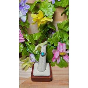 Navajo Handmade Fine Jewelry <b>Statement</b> <b>Ring</b> Kingman Turquoise & Sterling <b>Silver</b> for Everyday Wear Natural Stone - Product Image 1