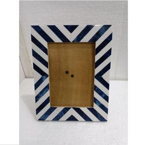 Cadre photo en résine de bois massif avec incrustation d'os naturel Taille personnalisable pour anniversaire Graduation Photos de famille Design texturé - Product Image 2