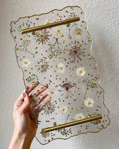 BANDEJA DE SERVICIO DE EPOXI DE RESINA PERSONALIZABLE CON ESTILO Diseño rectangular para el hogar Restaurante Hotel Bandeja de resina - Product Image 1