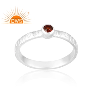 Venta caliente 925 Sterling Selling Anillo de piedras preciosas de granate natural Joyería de diseño personalizado para mujeres Regalo para ella - Product Image 1