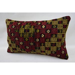 Almohada de lana de retazos Kilim Multicolor de lujo de 12x20 pulgadas tejido Vintage hojas patrón cojín decorativo para sofá ropa de cama - Product Image 3