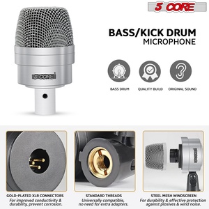 5Core Drum Mic Kit 7 Pcs Kick Bass Tom Snare Dynamic <b>Microphone</b> Instrument Mics Set - Product Image 6
