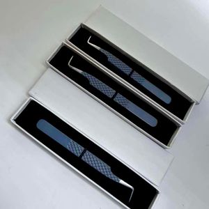 Pince à épiler pour extensions de cils GETUP BROSONS IMPEX, longue, à pointe lisse à 90 degrés, revêtement en poudre grise, acier inoxydable - Product Image 2