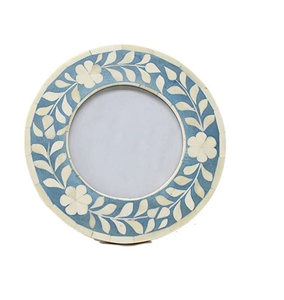 Cadre photo unique en os incrusté, imperméable, décoration de table, forme ronde, meilleur prix, artisanat Crescent - Product Image 1