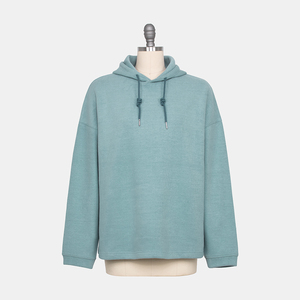 เสื้อฮู้ดสวมหัวแขนยาวทรงหลวมของผู้หญิงสเวตเชิ้ตสีพื้นพิมพ์ลายฤดูใบไม้ร่วงผ้าคอตตอนระบายอากาศได้ดีปรับแต่งได้ - Product Image 5