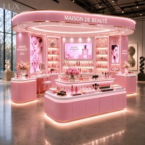 Servicio de Diseño de Tiendas LUX Commercial Retail: Muebles de Exhibición con Acabado Cepillado para Boutiques de Maquillaje - Product Image 2