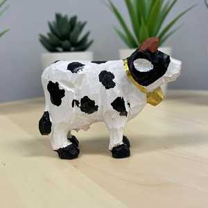 YEEYAYA Scultura in Legno Intagliata a Mano di Mucca 3\" per Decorazione Casa Regalo di Natale o Arredo con Animali da Fattoria dal Zoo - Product Image 4