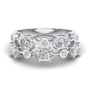 REYES, venta al por mayor, joyería fina, Plata de Ley 925, moissanita, Media eternidad, anillos de compromiso, regalo de cumpleaños para mujeres - Product Image 1