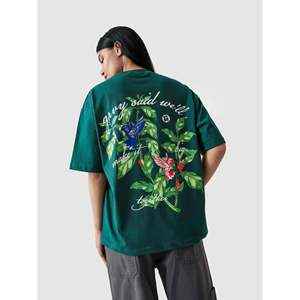 Tela Popelina 100% Algodón con Diseño de Colibrí Verde, Transpirable - Product Image 3