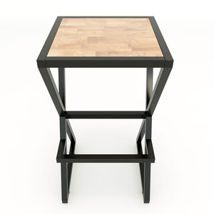 Tabouret de bar haut SFBR002, style contemporain et luxueux, structure en fer et bois, sans dossier, élégant et stable, pour hôtels et bars - Product Image 3